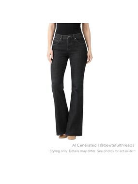 Lois Juliane Bootcut Flare Jeans Canada Made Dark Wash Y2K Stretch Denim W27